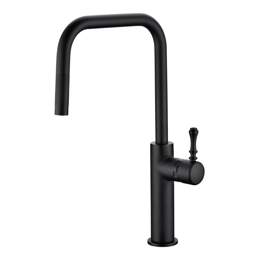 אסטלה 90 מעלות נירוסטה 304 נשלף למטבח בגימור שחור מט