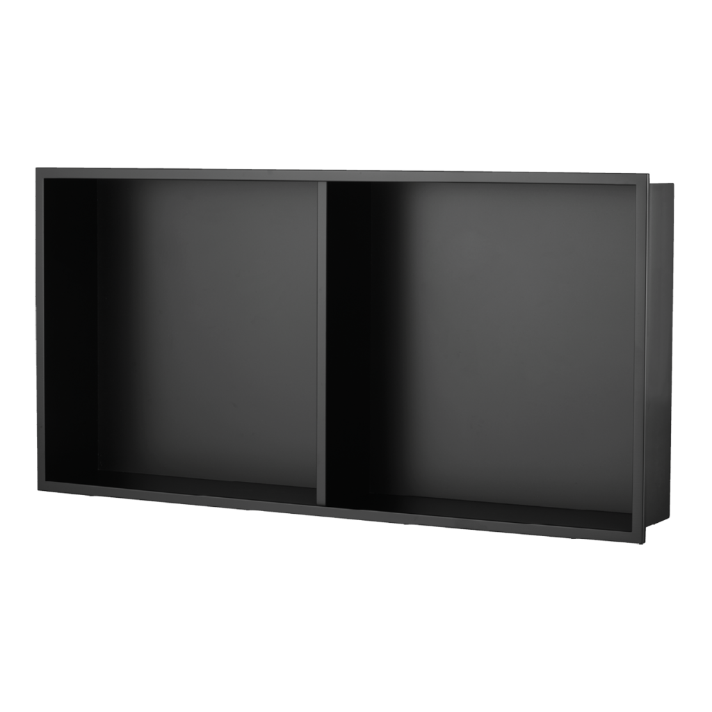 וורמונט נישה מלבנית מחולקת בגימור שחור מט | מידות: 89x305x610