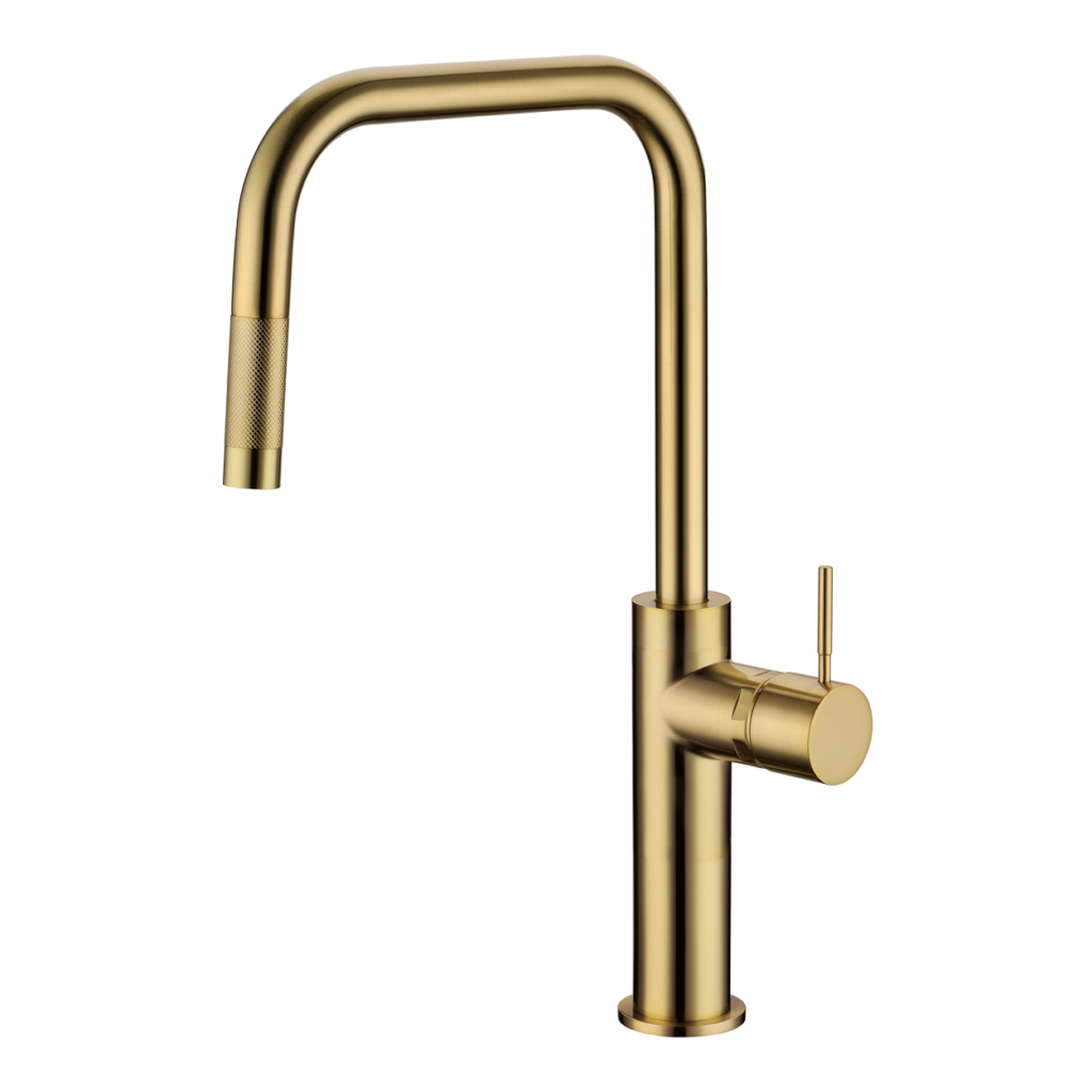 מסינה 90 מעלות נירוסטה 316 נשלף למטבח בגימור זהב מט