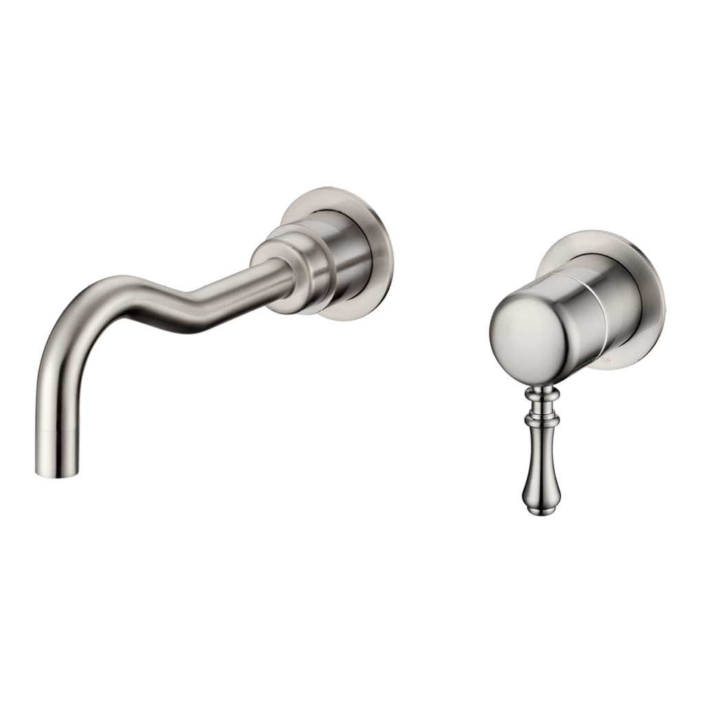 ענתיק פרו מערכת קיר לכיור רחצה בגימור ניקל מט