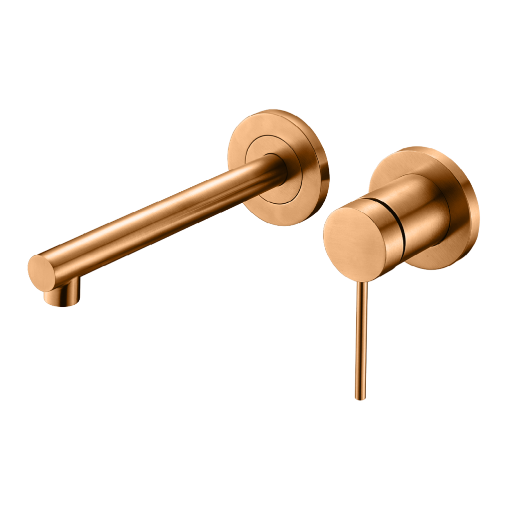 קלמרט נירוסטה 316 מערכת קיר פיה ישרה בגימור רוז גולד מט