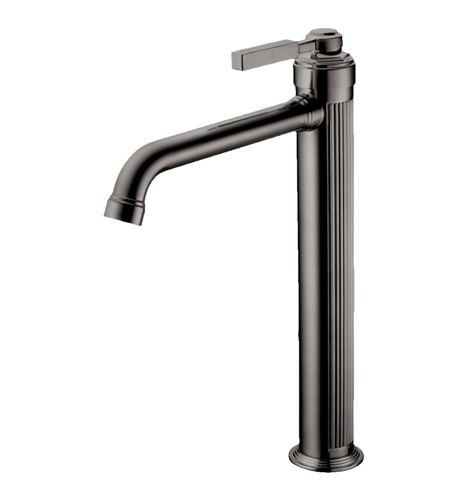 אפרול גבוה לכיור מונח בגימור מטאלי