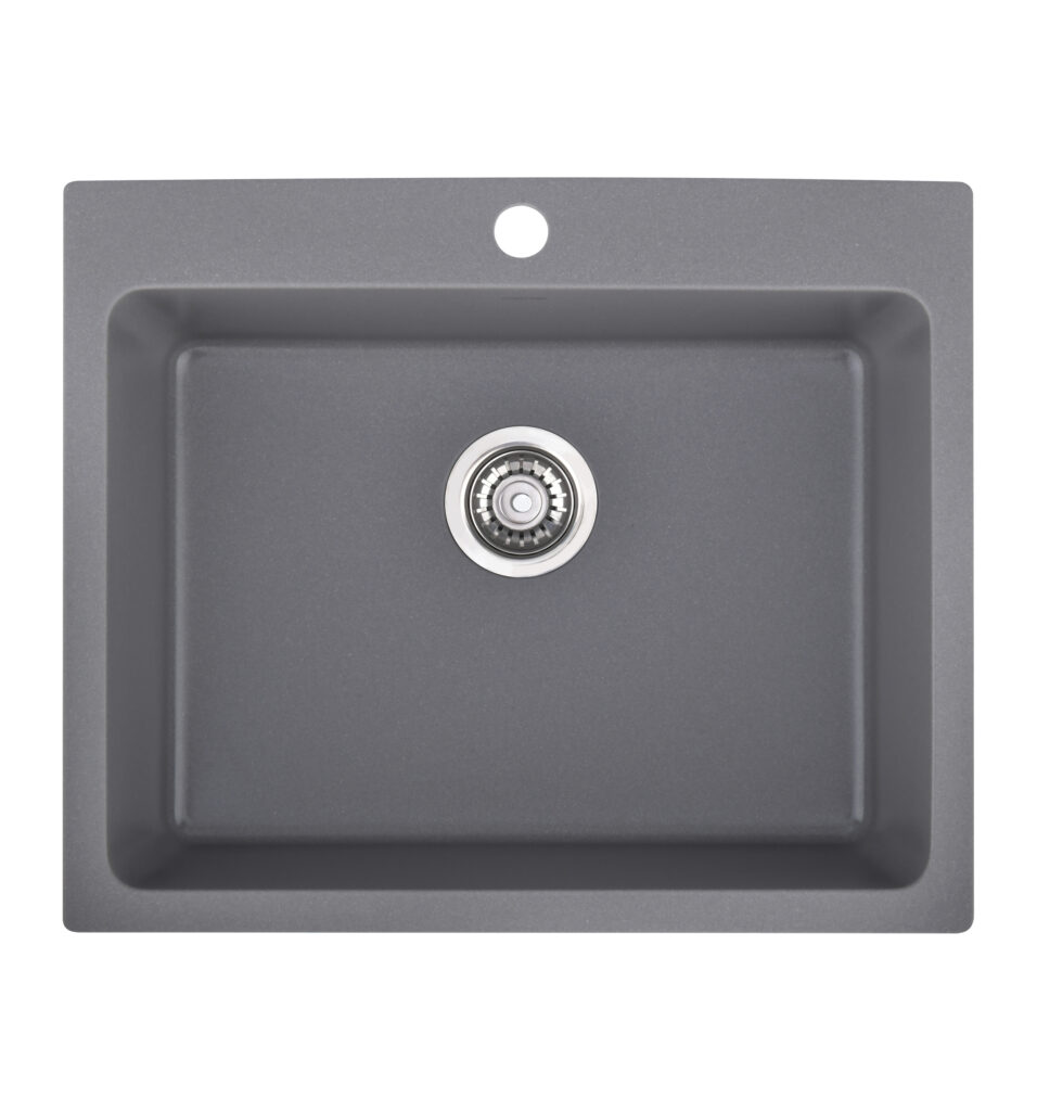 לימונה כיור מטבח גרניט אפור | במידות: 600x500x225